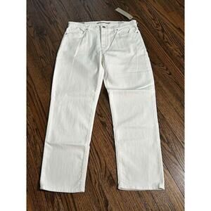 Hudson Nico Straight Ankle Jean Mid Rise Pockets Stretch Denim White Size 31 NWT